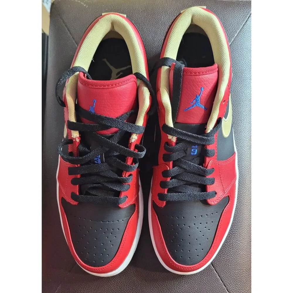 Nike Air Jordan 1 Retro Low Gym Red Gold 553558-613 Men's 9.5 New OG Box